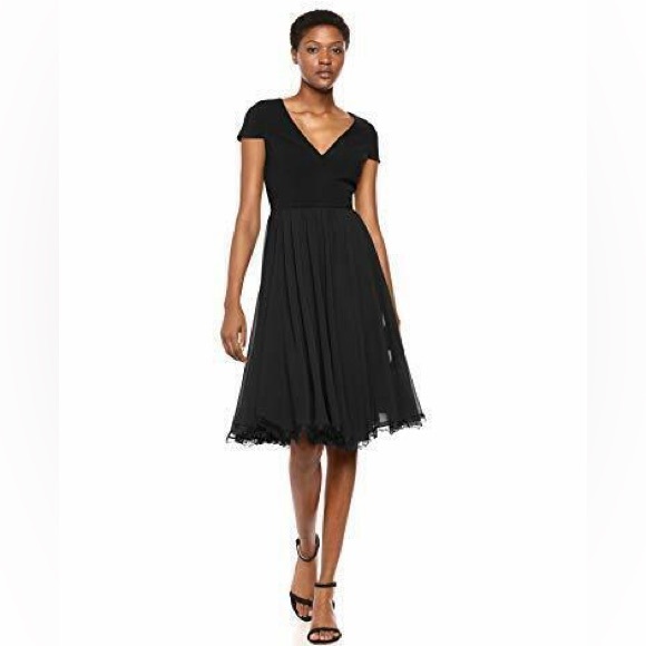 Dress the Population Black Fit & Flare Midi Dress NWT Size Small - Picture 4 of 13